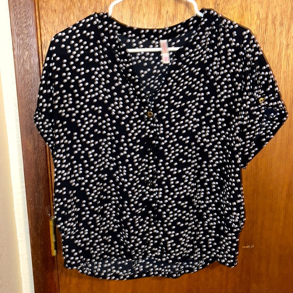 Cute polka-dot blouses, somewhat see through. Really cute on and shapeshifting